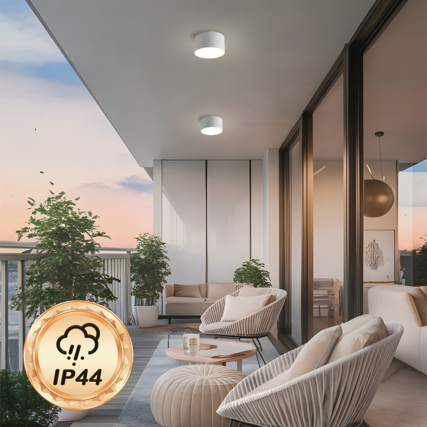Brilagi - LED-Badezimmer-Deckenleuchte FORIS LED/9W/230V Ø 9 cm weiß IP44