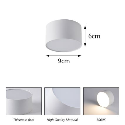 Brilagi - LED-Badezimmer-Deckenleuchte FORIS LED/9W/230V Ø 9 cm weiß IP44