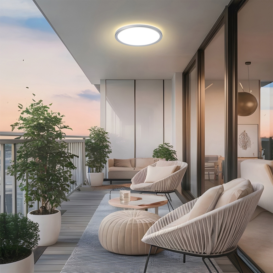 Brilagi - LED Badezimmer-Deckenleuchte ULTRA SLIM LED/18W/230V Ø 30 cm silber IP54