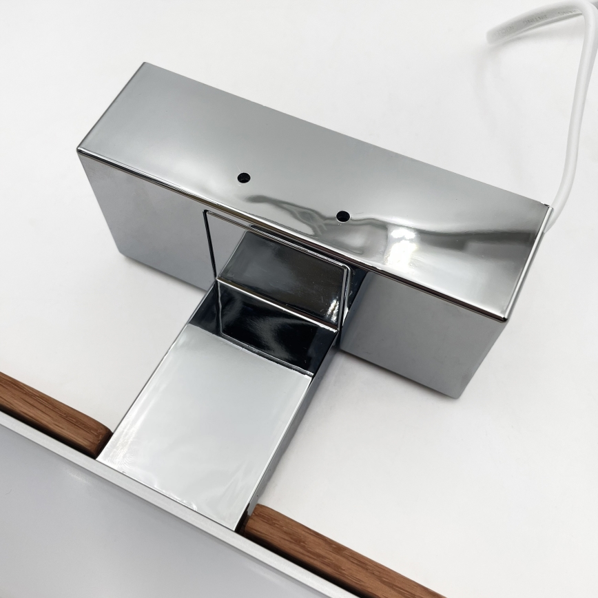 Brilagi - LED-Badspiegelleuchte WOODY MIRROR 3-in-1 LED/8W/230V 40 cm IP44 glänzender Chrom/Kirsche