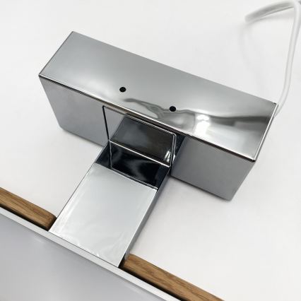 Brilagi - LED-Badezimmer-Spiegelbeleuchtung WOODY MIRROR 3-in-1 LED/12W/230V 60 cm IP44 glänzender Chrom/Eiche