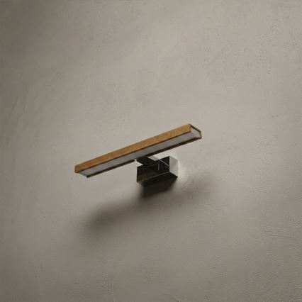 Brilagi - LED-Badspiegelleuchte WOODY MIRROR 3-in-1 LED/8W/230V 40 cm IP44 glänzender Chrom/Eiche