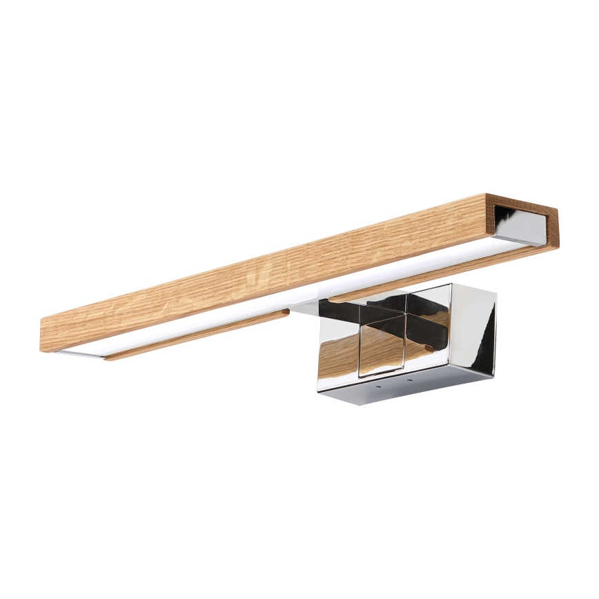 Brilagi - LED-Badspiegelleuchte WOODY MIRROR 3-in-1 LED/8W/230V 40 cm IP44 glänzender Chrom/Eiche
