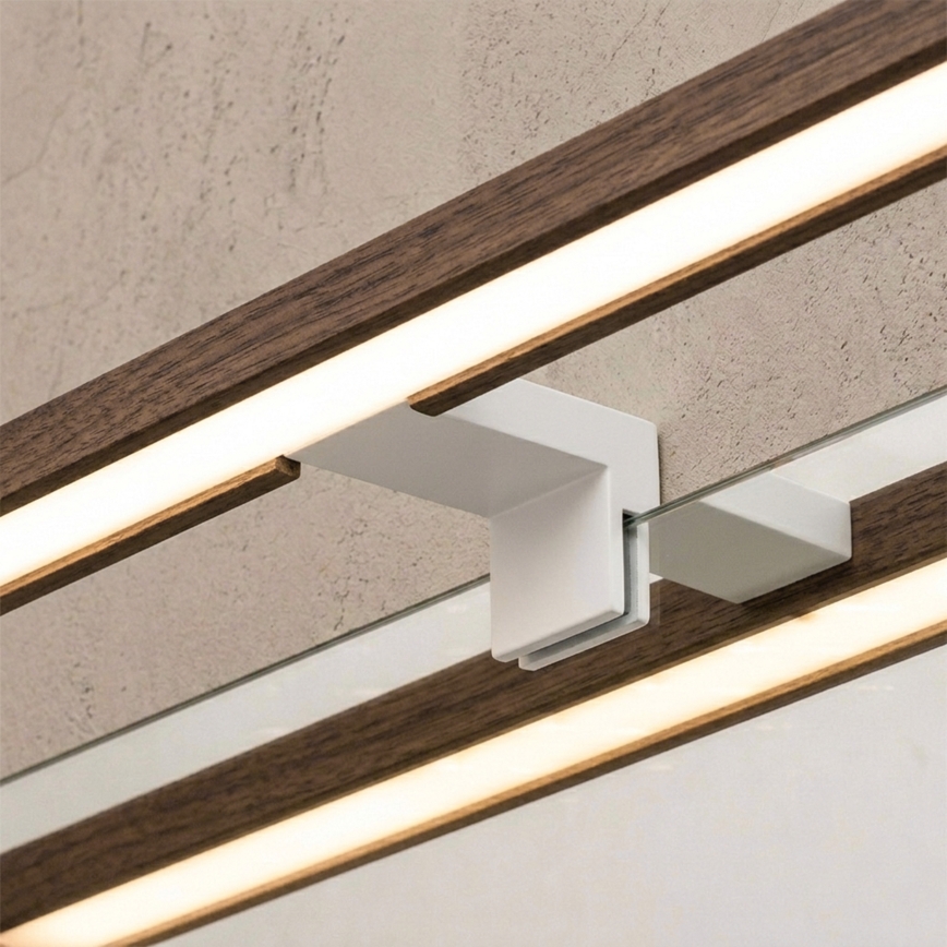 Brilagi - LED-Beleuchtung für Badezimmerspiegel 3-in-1 WOODY MIRROR LED/15W/230V 80 cm IP44 weiß/Eiche/Nussbaum