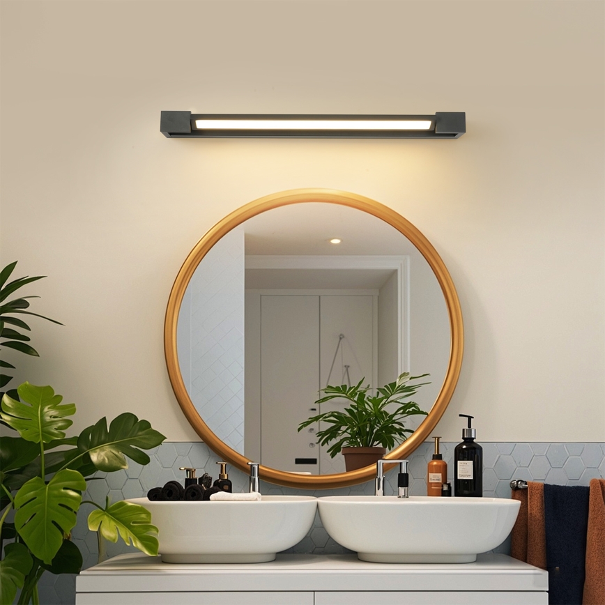 Brilagi - LED-Badezimmer-Spiegelleuchte AQUA LINE LED/18W/230V 60 cm IP44 anthrazit CRI 90