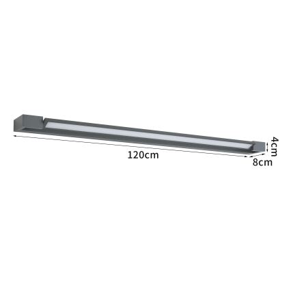 Brilagi - LED-Badezimmer-Spiegelbeleuchtung AQUA LINE LED/36W/230V 120 cm IP44 anthrazit CRI 90