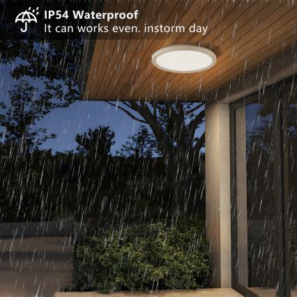 Brilagi - LED-Deckenleuchte für Badezimmer ULTRA SLIM LED/12W/230V d 22,5 cm weiß IP54