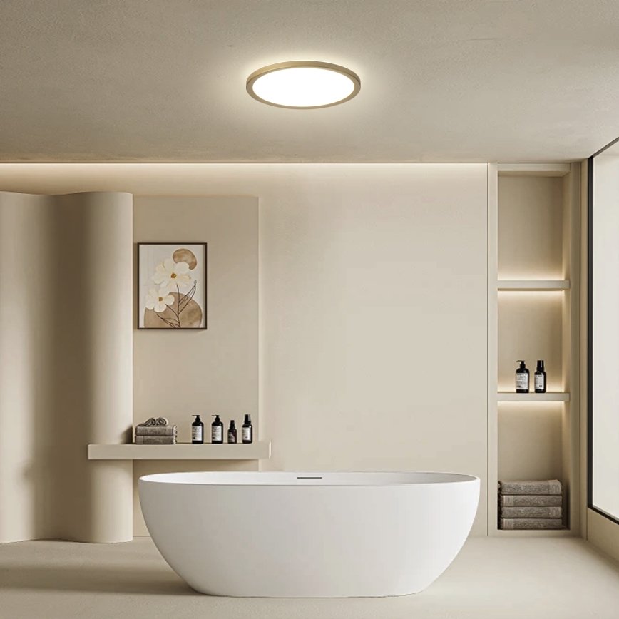 Brilagi - LED-Deckenleuchte für Badezimmer ULTRA SLIM LED/12W/230V Ø 22,5 cm goldfarben IP54