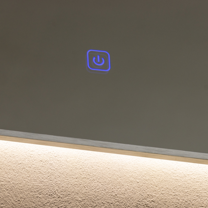 Brilagi - LED Badezimmerspiegel DESIO LED/28W/230V 60x80 cm silber IP44 CRI 90 dimmbar + CCT