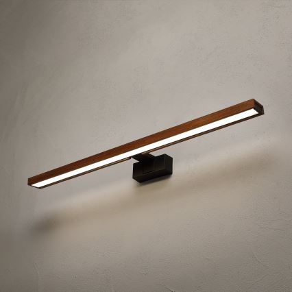 Brilagi - LED-Badezimmer-Spiegelbeleuchtung 3-in-1 WOODY MIRROR LED/15W/230V 80 cm IP44 schwarz/Eiche-Kirsche