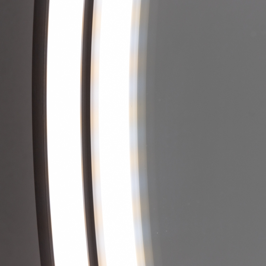 Brilagi - LED-Badezimmerspiegel PALANZO LED/19W/230V Ø 60 cm schwarz IP44 Ra 90 dimmbar mit CCT