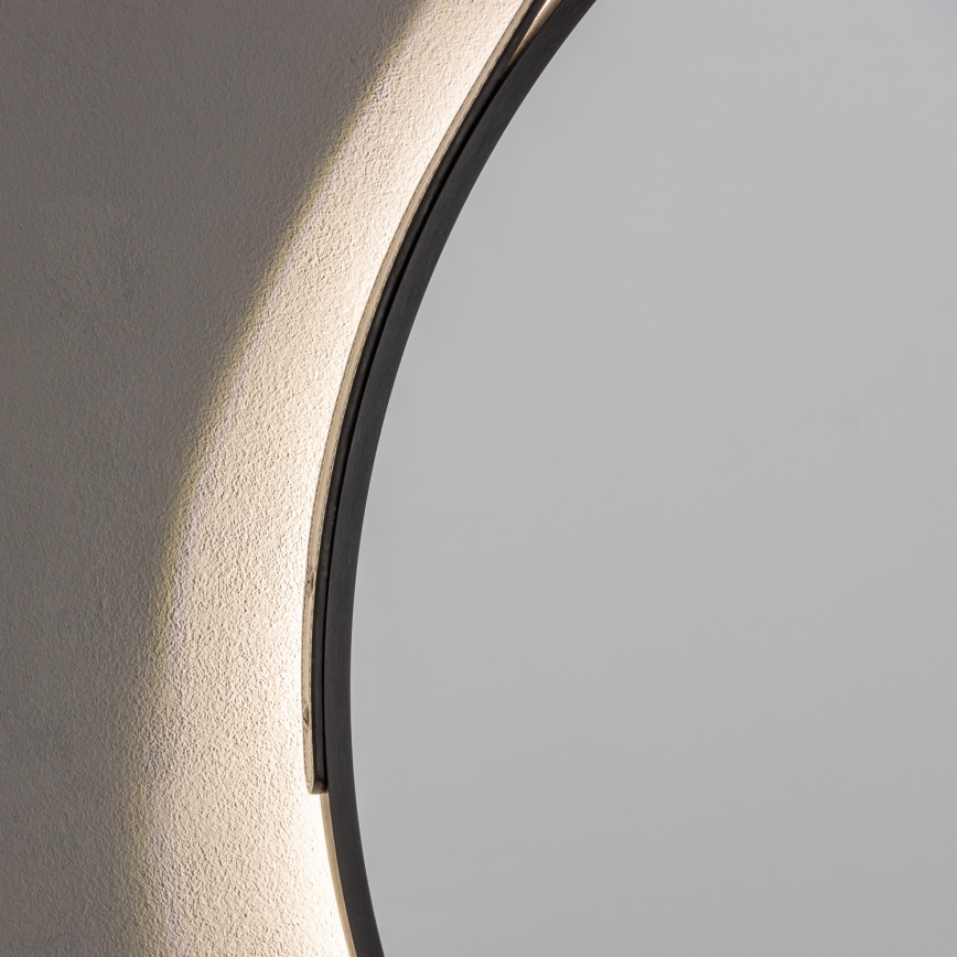 Brilagi - LED-Badezimmerspiegel VERESE LED/19W/230V Ø 60 cm schwarz IP44 CRI 90 dimmbar + CCT
