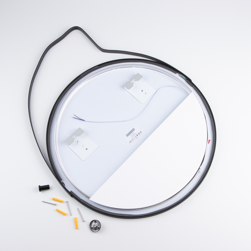 Brilagi - LED-Badezimmerspiegel VERESE LED/19W/230V Ø 60 cm schwarz IP44 CRI 90 dimmbar + CCT