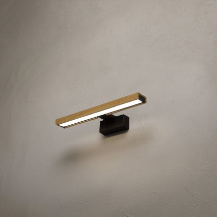 Brilagi - LED-Badspiegelleuchte 3-in-1 WOODY MIRROR LED/8W/230V IP44 schwarz/Eiche