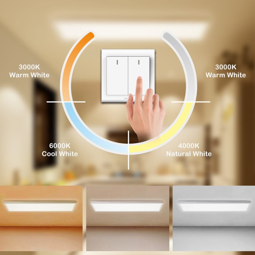 Brilagi - LED-Badezimmer-Deckenleuchte FRAME LED/50W/230V 120x30 cm 3000/4000/6000K IP44 weiß