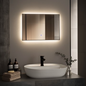 Brilagi - LED-Badspiegel SUELLO LED/20W/230V 40x60 cm schwarz IP44 CRI 90 dimmbar + CCT