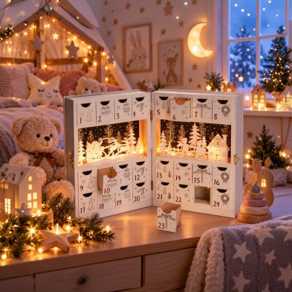 BRILAGI - LED Calendrier de l'Avent LED/2xAA