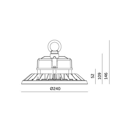 Brilagi - LED-Industriedeckenleuchte TITAN PRO HIGHBAY LED/100W/230V 4000K IP65