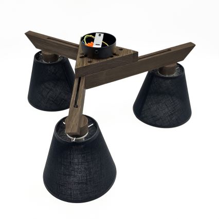 Brilagi - LED Deckenleuchte ANTHONY 3xE14/40W/230V Eiche Nussbaum/Schwarz