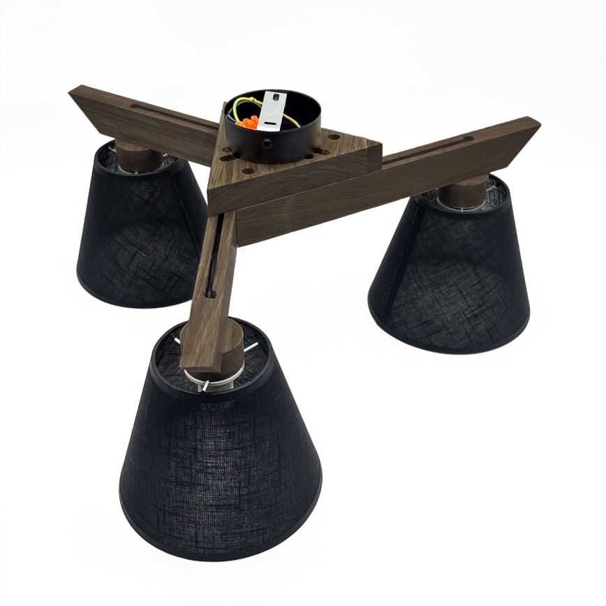 Brilagi - LED Deckenleuchte ANTHONY 3xE14/40W/230V Eiche Nussbaum/Schwarz