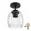 BRILAGI - LED-Deckenleuchte, aufgesetzt RETRO GLASS 1xE27/60W/230V Ø 26 cm schwarz/rauchgrau