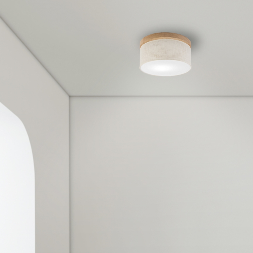 Brilagi - LED Deckenleuchte BELLADONNA 1xE27/15W/230V d 30 cm cremefarben/Eiche