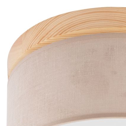 Brilagi - LED Deckenleuchte BELLADONNA 1xE27/15W/230V Ø 30 cm Beige/Kiefer