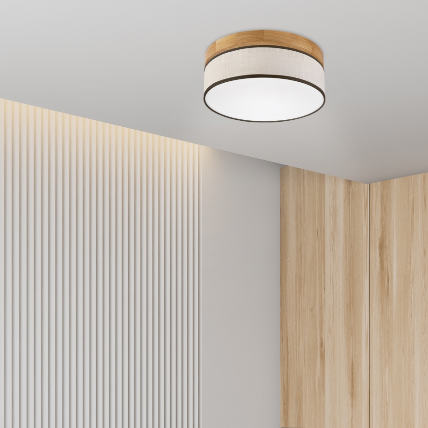 Brilagi - LED-Deckenleuchte BELLADONNA LED/20W/230V Ø 30 cm Creme/Eiche