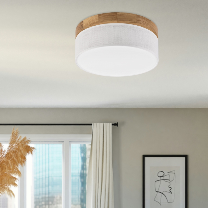 Brilagi - LED-Deckenleuchte BELLADONNA LED/20W/230V Ø 30 cm weiß/Eiche