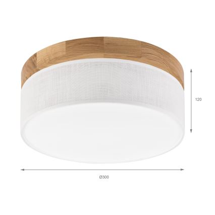 Brilagi - LED-Deckenleuchte BELLADONNA LED/20W/230V Ø 30 cm weiß/Eiche