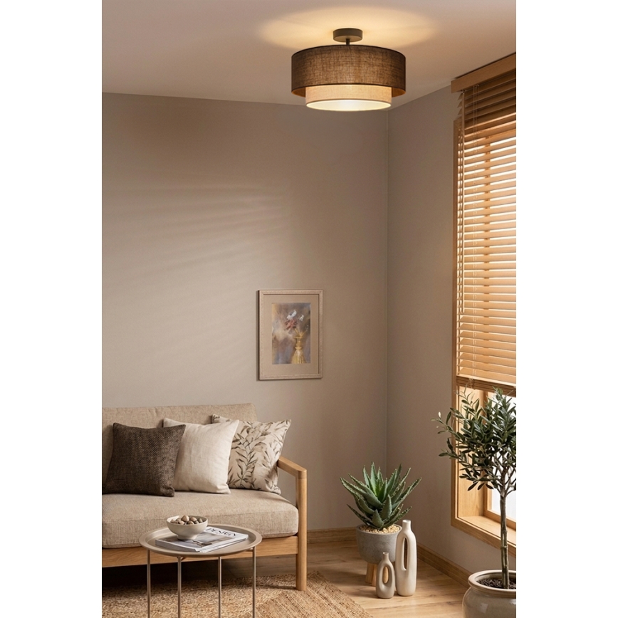 Brilagi - LED-Deckenleuchte BOHO ECO 1x E27/10W/230V Ø 40 cm braun/creme