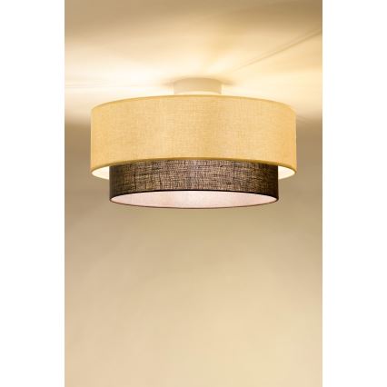 Brilagi - LED-Deckenleuchte BOHO STYLE 1xE27/15W/230V Ø 40 cm creme/braun