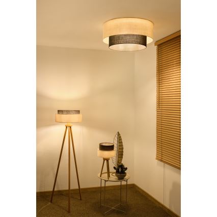 Brilagi - LED-Deckenleuchte BOHO STYLE 3xE27/15W/230V Ø 60 cm creme/braun