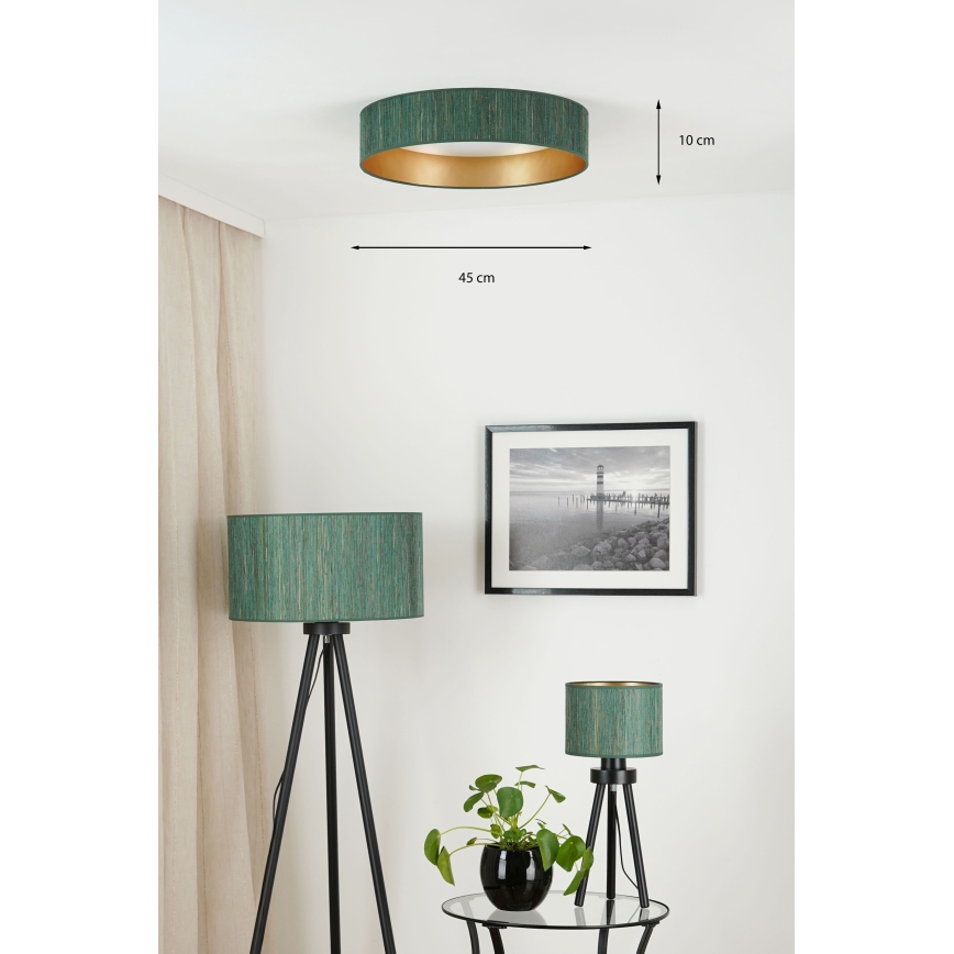 Brilagi - LED-Deckenleuchte BOSTON ROLLER LED/24W/230V d 45 cm Stroh grün/golden