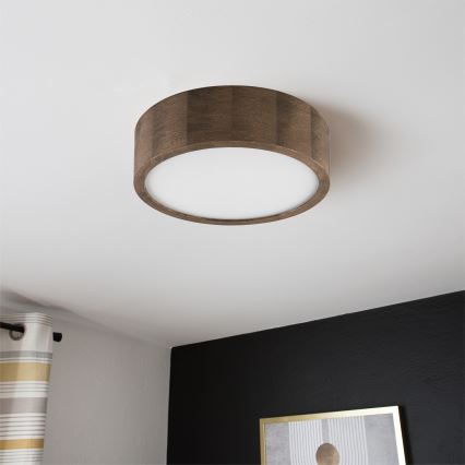 Brilagi - LED-Deckenleuchte CARVALHO 1xE27/15W/230V Eiche/Nussbaum Ø 27 cm