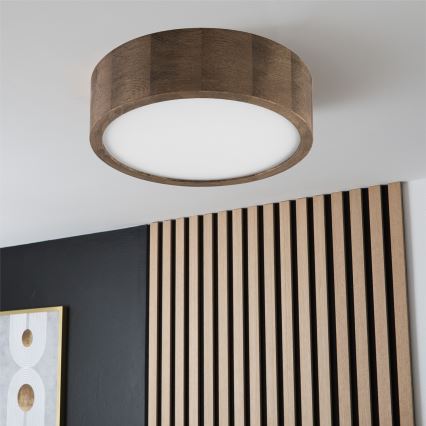 Brilagi - LED Deckenleuchte CARVALHO 1xE27/60W/230V Eiche Nussbaum Ø 27 cm