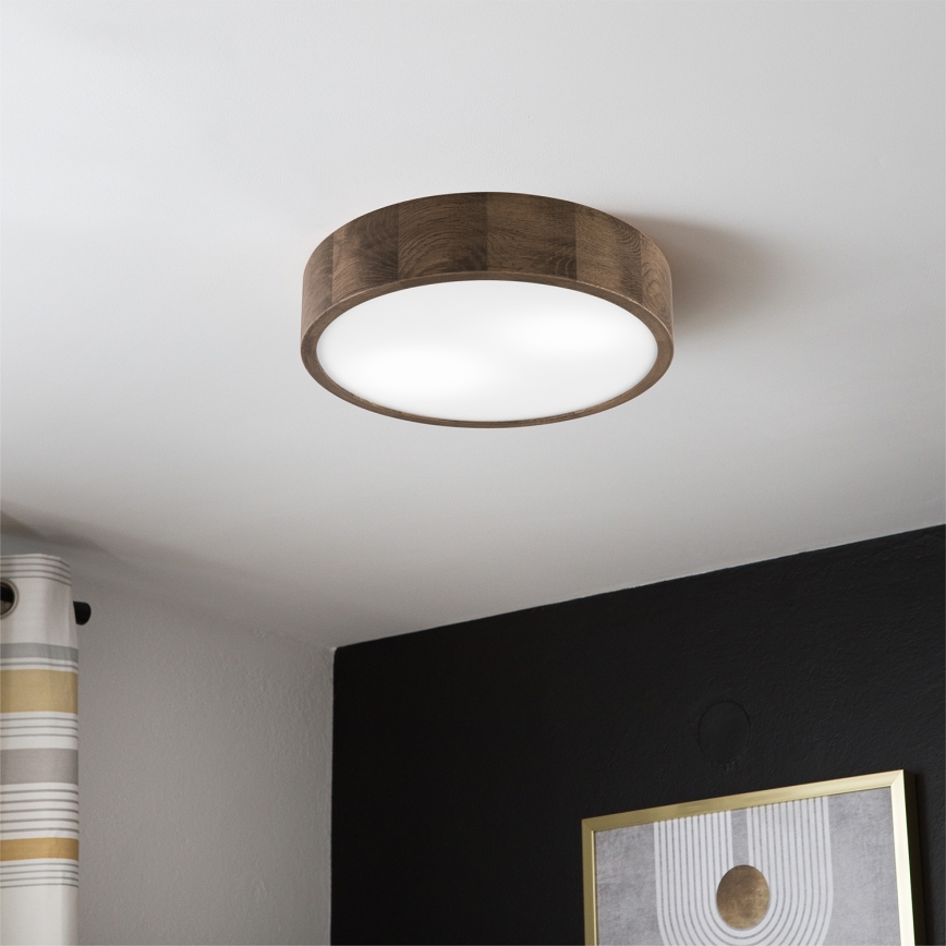 Brilagi - LED-Deckenleuchte CARVALHO 2xE27/15W/230V Eiche/Nussbaum Ø 37 cm