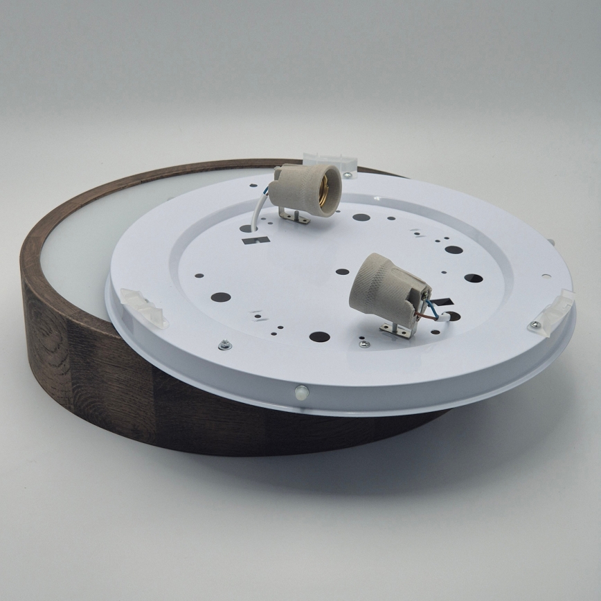 Brilagi - LED-Deckenleuchte CARVALHO 2xE27/15W/230V Eiche/Nussbaum Ø 37 cm