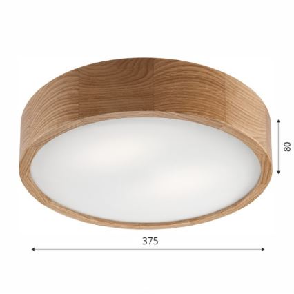 Brilagi - LED-Deckenleuchte CARVALHO 2xE27/15W/230V Eiche Ø 37,5 cm