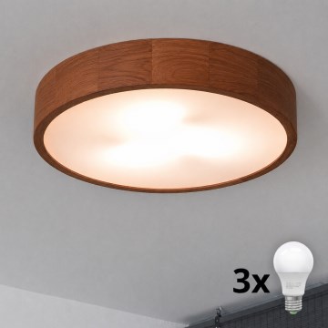 Brilagi - LED-Deckenleuchte CARVALHO 3xE27/45W/230V Eiche/Kirsche Ø 47 cm