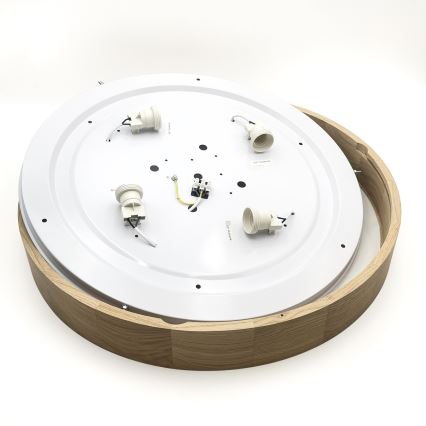Brilagi - LED-Deckenleuchte CARVALHO 4xE27/60W/230V Eiche Ø 57,5 cm