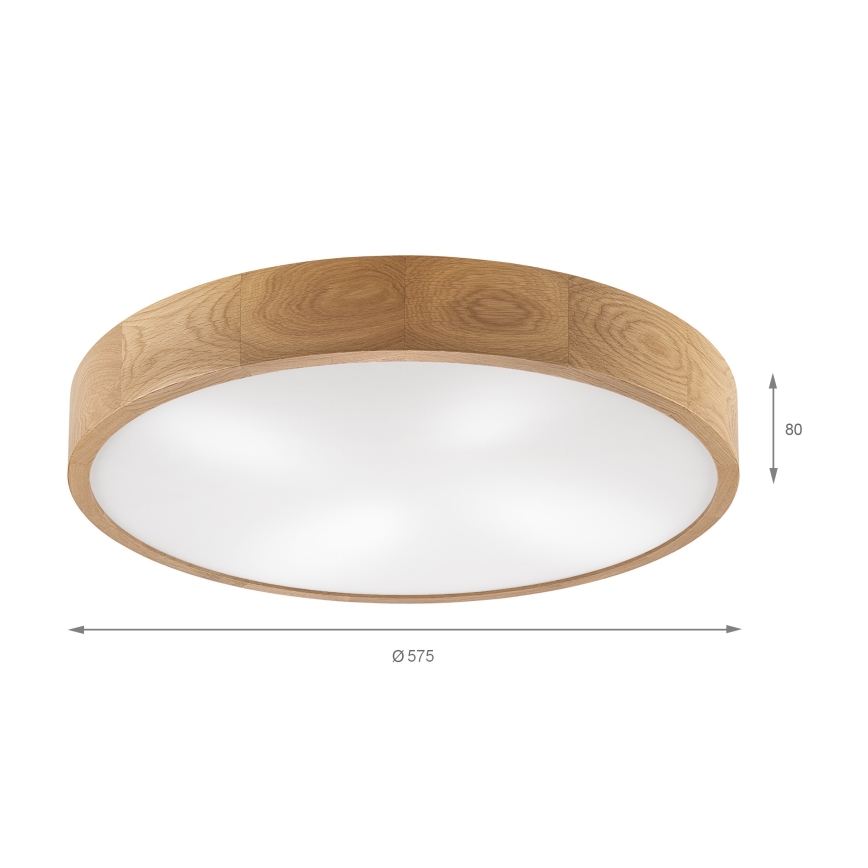 Brilagi - LED-Deckenleuchte CARVALHO 4xE27/60W/230V Eiche Ø 57,5 cm