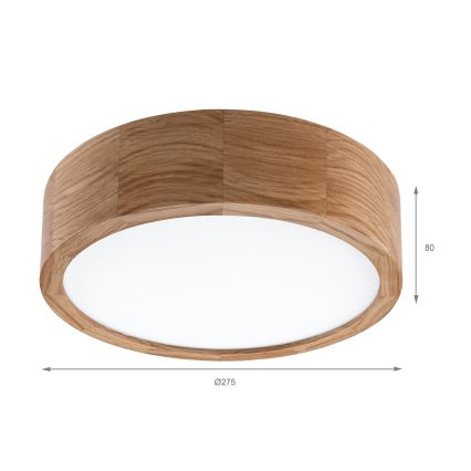 Brilagi - LED-Deckenleuchte CARVALHO LED/20W/230V Eiche Ø 27,5 cm