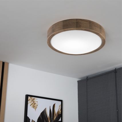 Brilagi - LED-Deckenleuchte CARVALHO SLIM 1xE27/15W/230V Eiche/Nussbaum Ø 27 cm