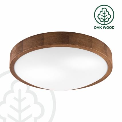 Brilagi - LED-Deckenleuchte CARVALHO SLIM 2xE27/15W/230V Eiche/Kirsche Ø 37 cm