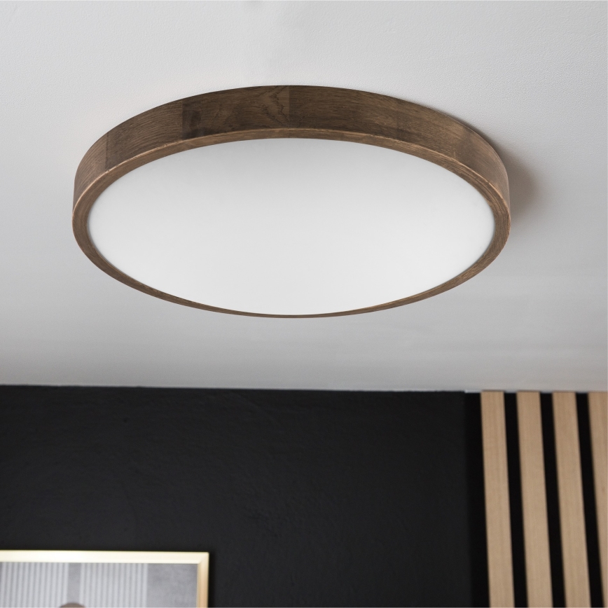 Brilagi - LED-Deckenleuchte CARVALHO SLIM 3x E27/15W/230V Eiche/Nussbaum Ø 47 cm