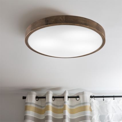 Brilagi - LED-Deckenleuchte CARVALHO SLIM 3x E27/15W/230V Eiche/Nussbaum Ø 47 cm