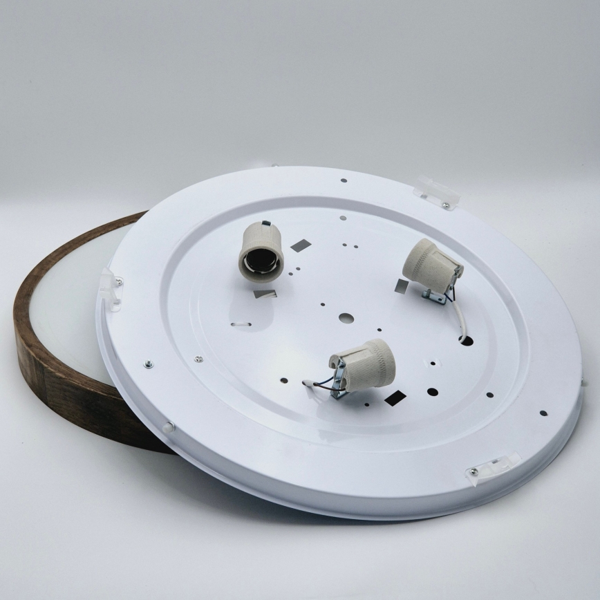 Brilagi - LED-Deckenleuchte CARVALHO SLIM 3x E27/15W/230V Eiche/Nussbaum Ø 47 cm