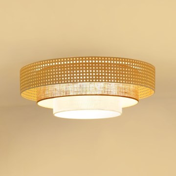 Brilagi - LED-Deckenleuchte CEDAR LUNETA LED/26W/230V Ø 60 cm Rattan/braun/creme