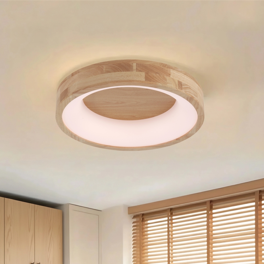 Brilagi - LED-Deckenleuchte FALCON WOOD, 30 W, 230 V, 3000/4000/6000 K, Ø 45 cm, Holz